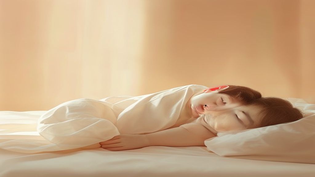 A minimalist illustration of sleep science concepts, brain, and peaceful rest symbolism